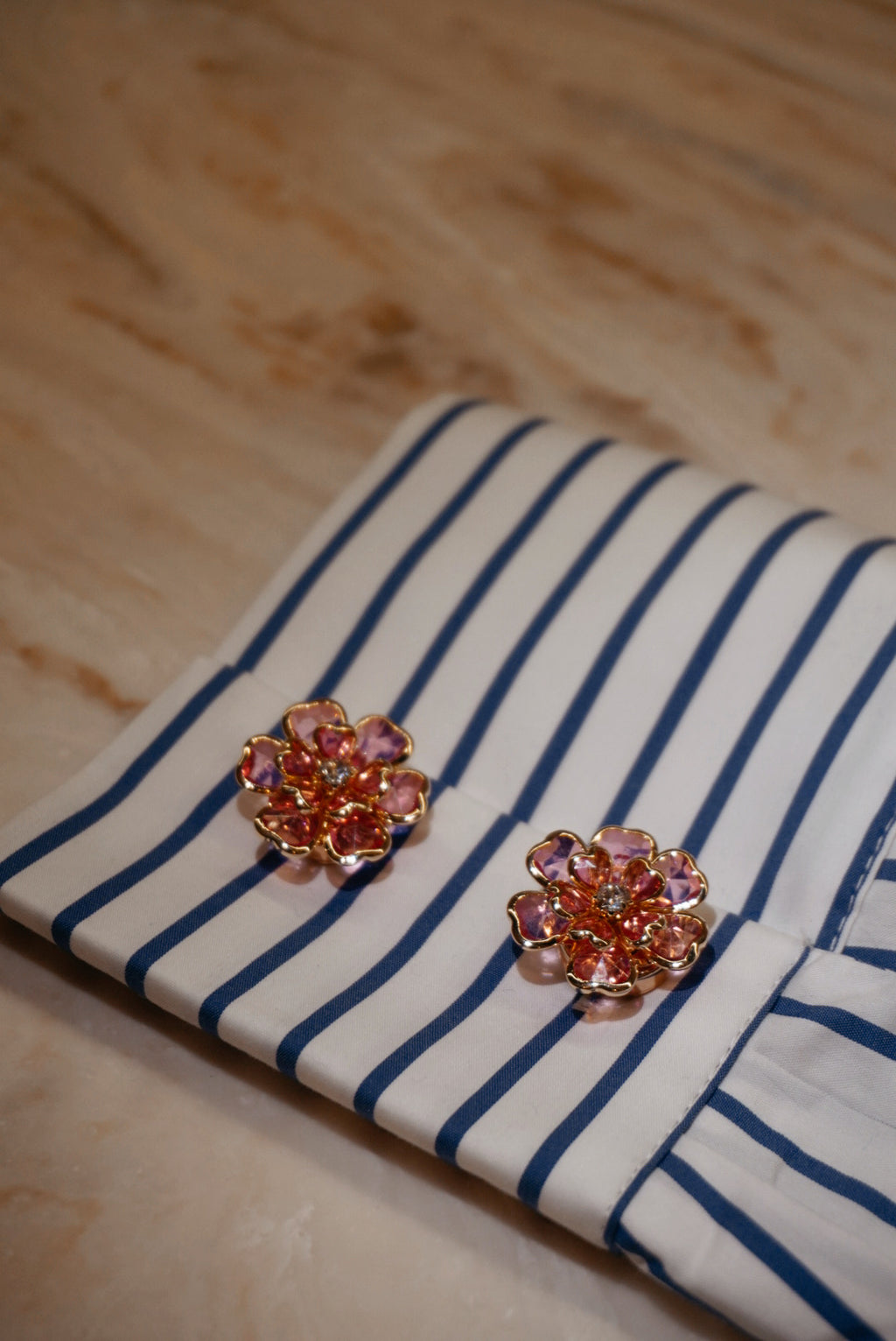 Pink Flower Buttons 2pcs