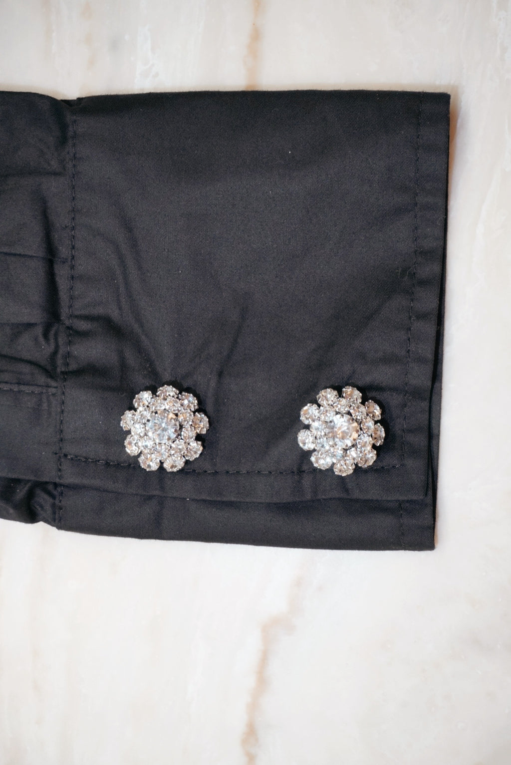 Crystal Silver Buttons 2pcs