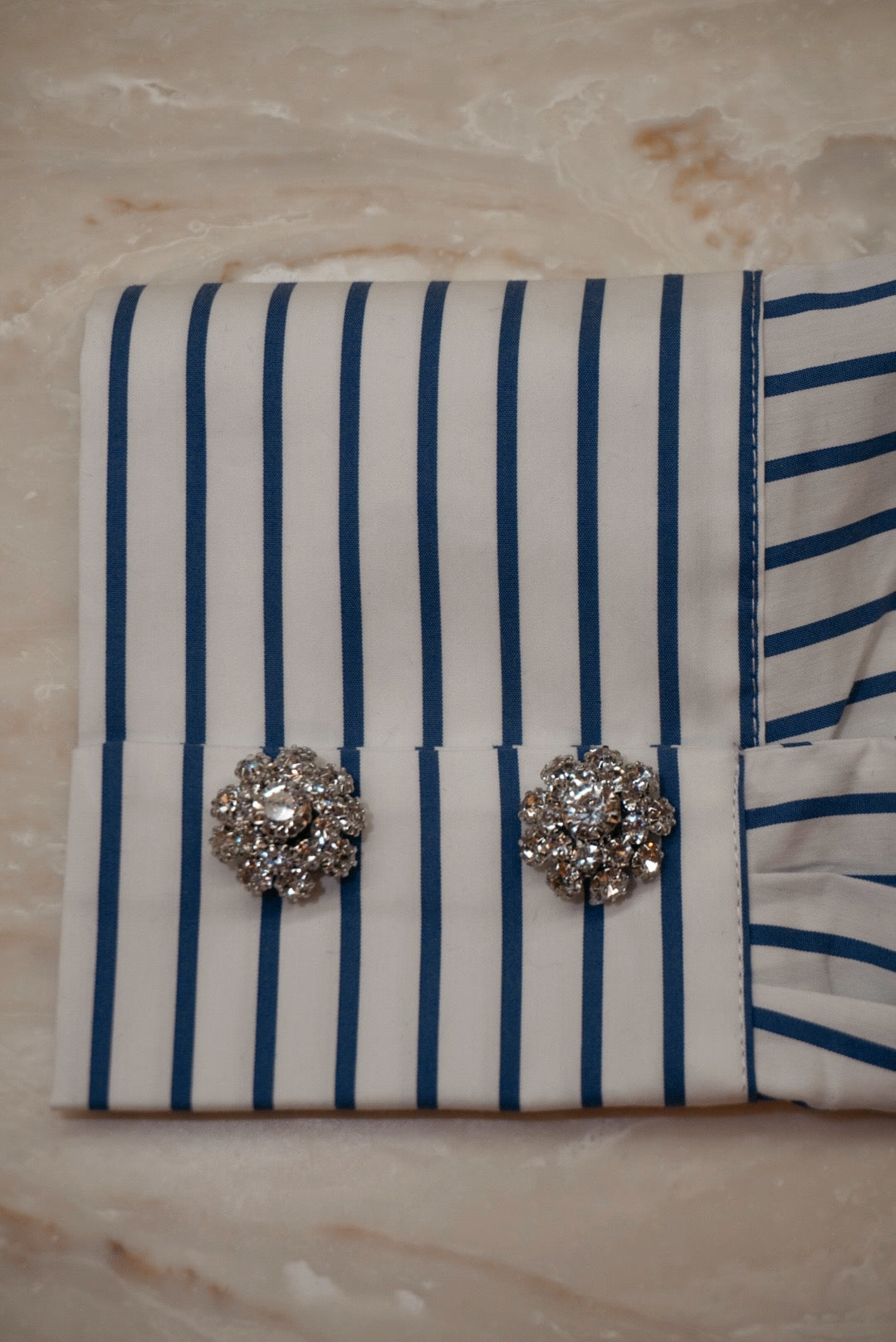 Crystal Silver Buttons 2pcs